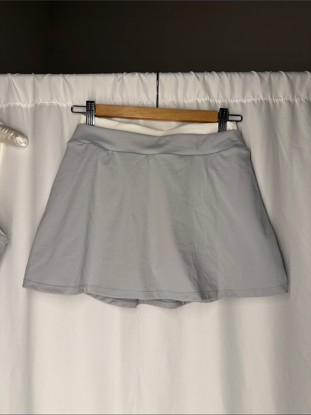 Gray Tank Crop Top and Skort Set - Picture 3 of 4